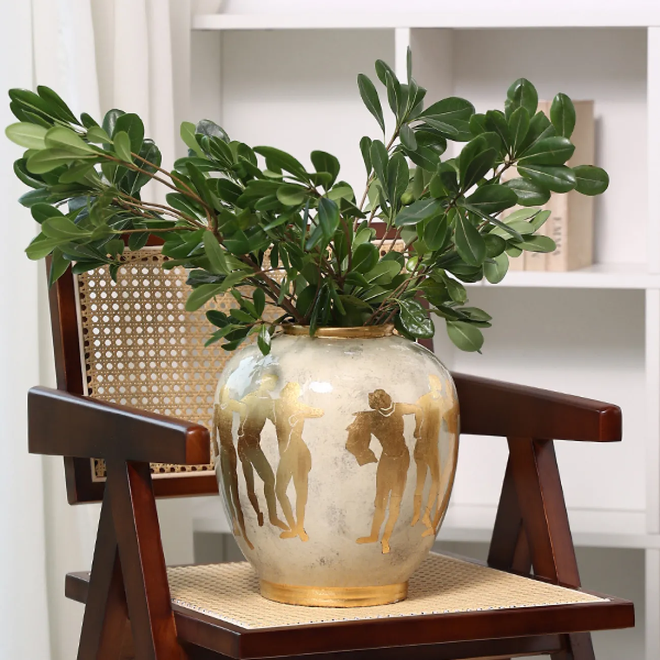 Роскошная настольная ваза Qiekoo из керамики с позолотой VZ39690-32