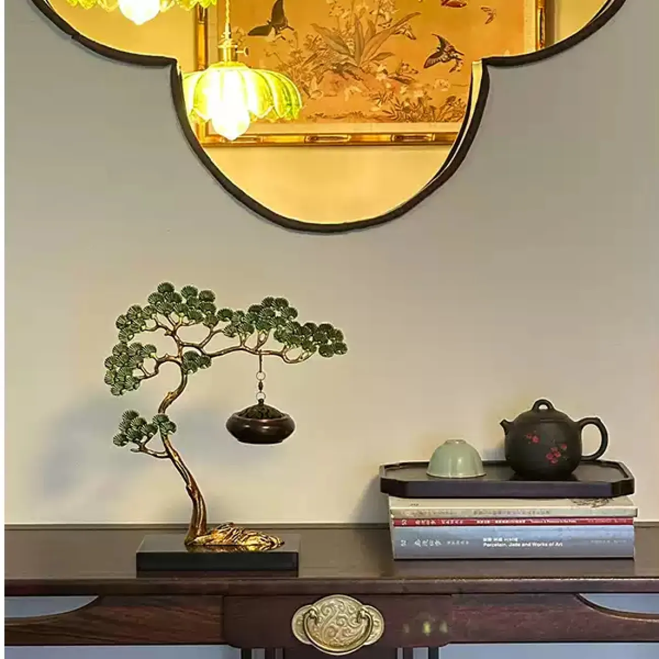 Оригинальная подвесная курильница для благовоний от Qiekoo из мрамора и меди SK39695-32 Оригинальная подвесная курильница для благовоний от Qiekoo из мрамора и меди SK39695-32