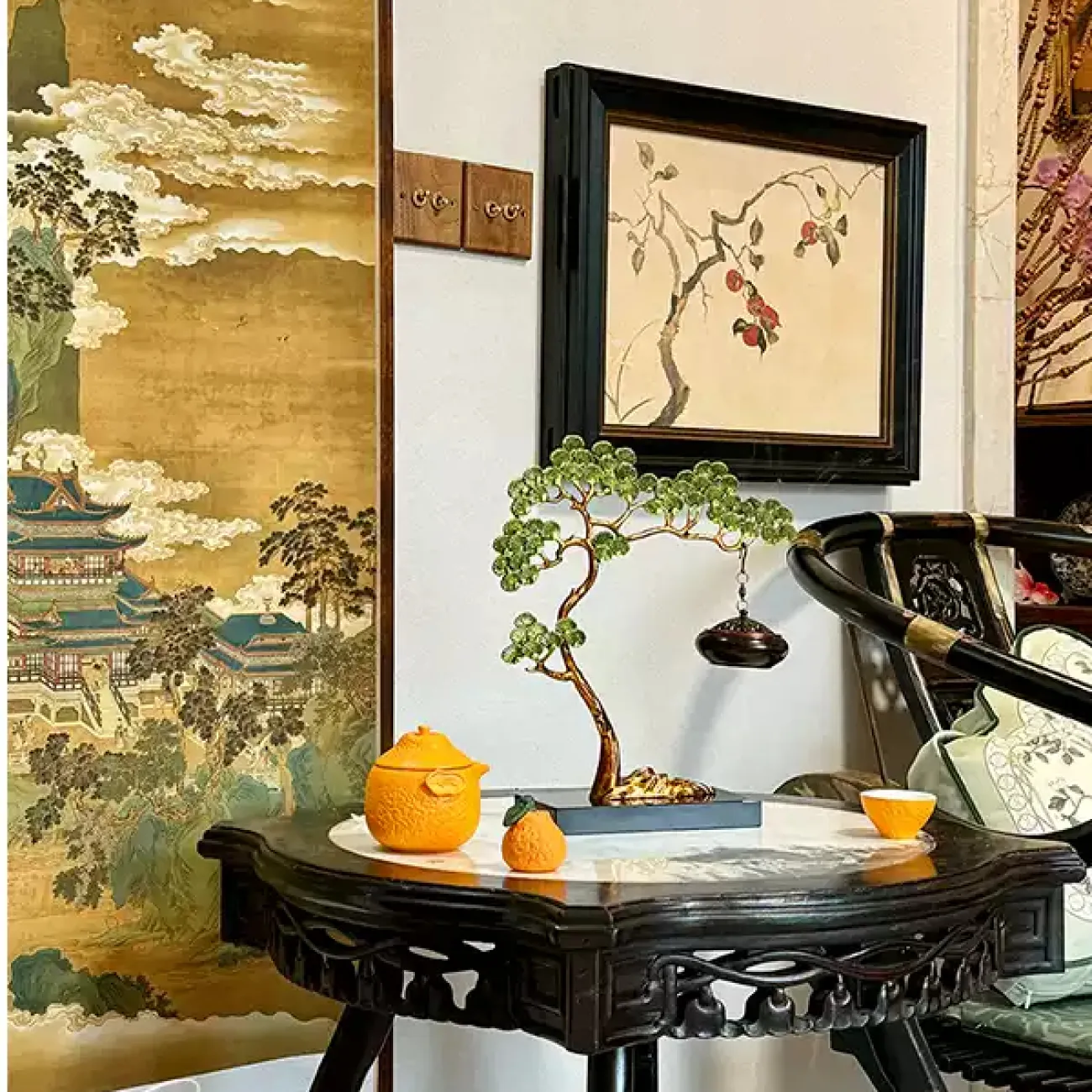 Оригинальная подвесная курильница для благовоний от Qiekoo из мрамора и меди SK39695-32 Оригинальная подвесная курильница для благовоний от Qiekoo из мрамора и меди SK39695-32