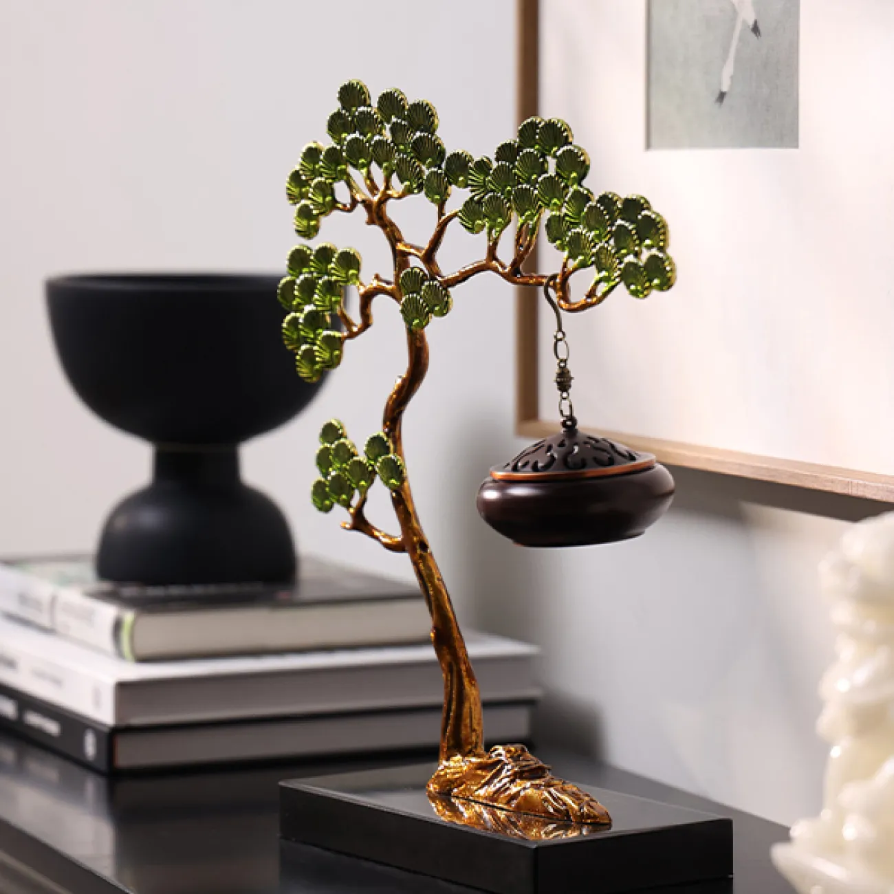 Оригинальная подвесная курильница для благовоний от Qiekoo из мрамора и меди SK39695-32 Оригинальная подвесная курильница для благовоний от Qiekoo из мрамора и меди SK39695-32