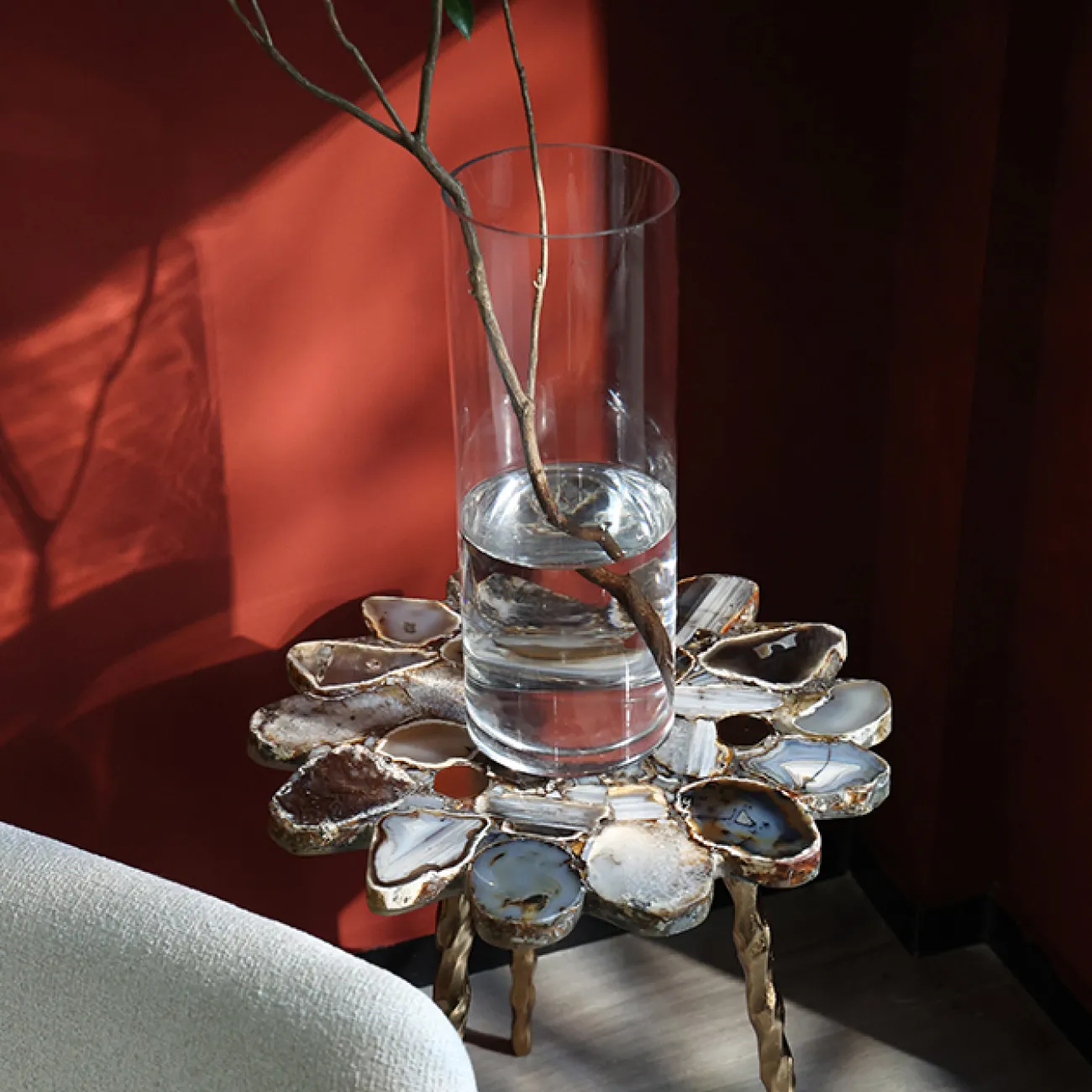 Роскошный журнальный столик Qiekoo из агата JS39699-32 Роскошный журнальный столик Qiekoo из агата JS39699-32