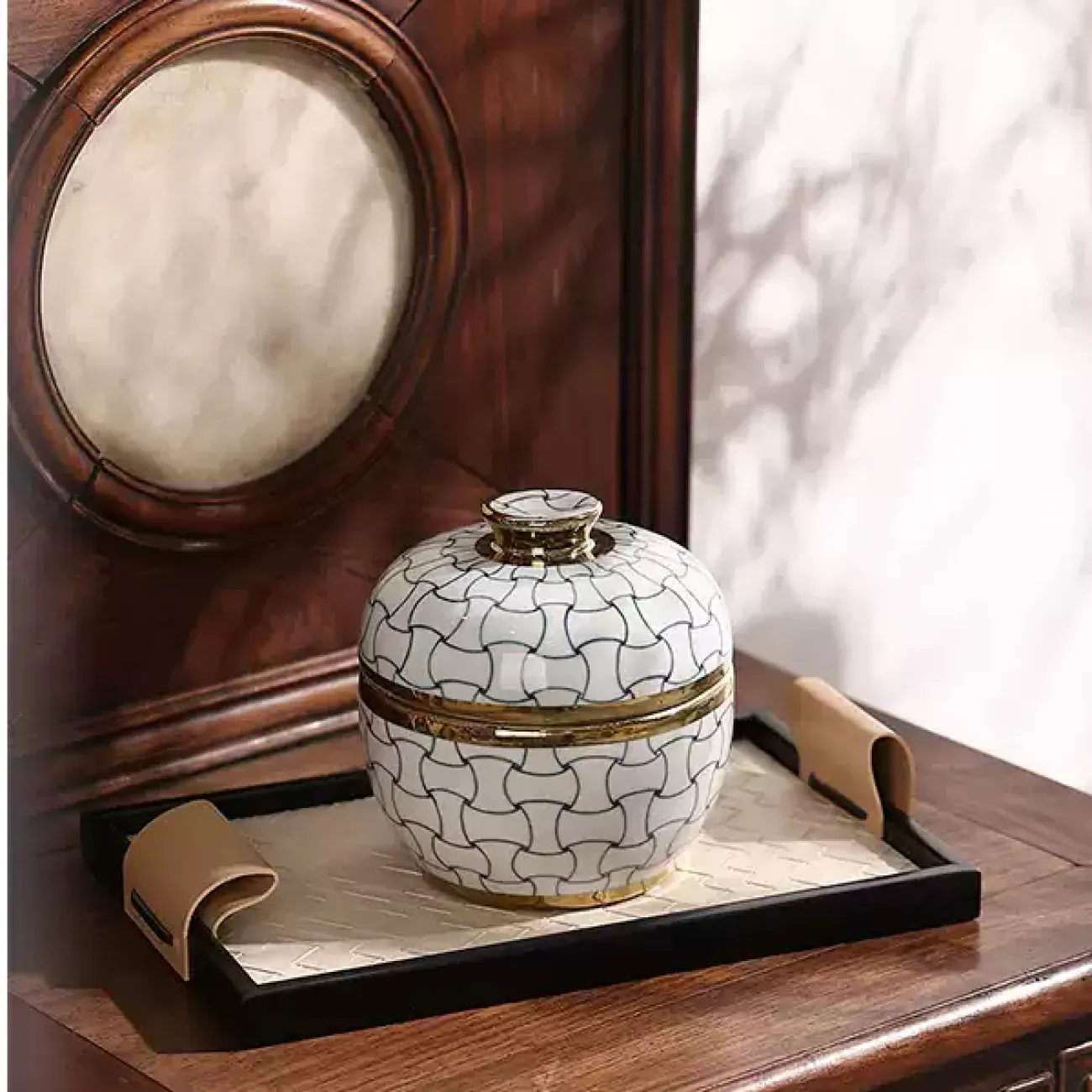 Изящная шкатулка Qiekoo из керамики SH39701-32