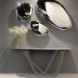 Стильный приставной столик Mozuo из металла и мрамора PS39702-32