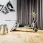 Большой обеденный стол Mozuo из стали, акрила и травертина OS39703-32