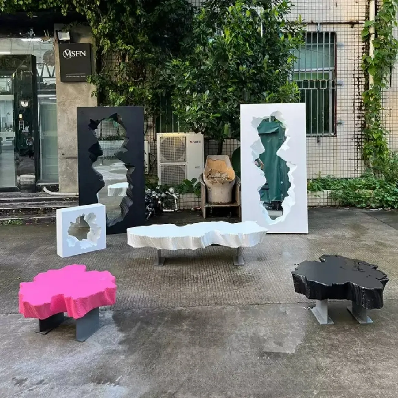 Оригинальная уличная скамейка Mozuo из полиолефина SK39706-32