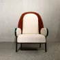 Стильное кресло Mozuo от LaLume из дерева и шерстяного флиса KR39712-32