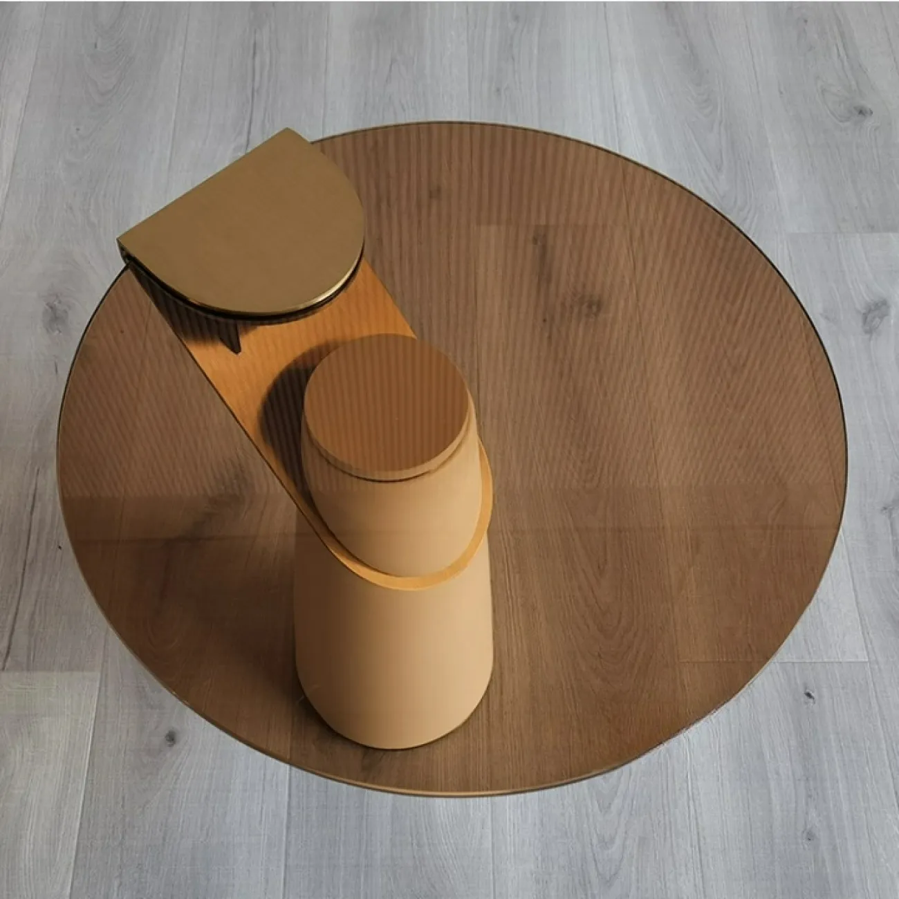 Элегантный журнальный столик Mozuo из стали и стекла JS39717-32