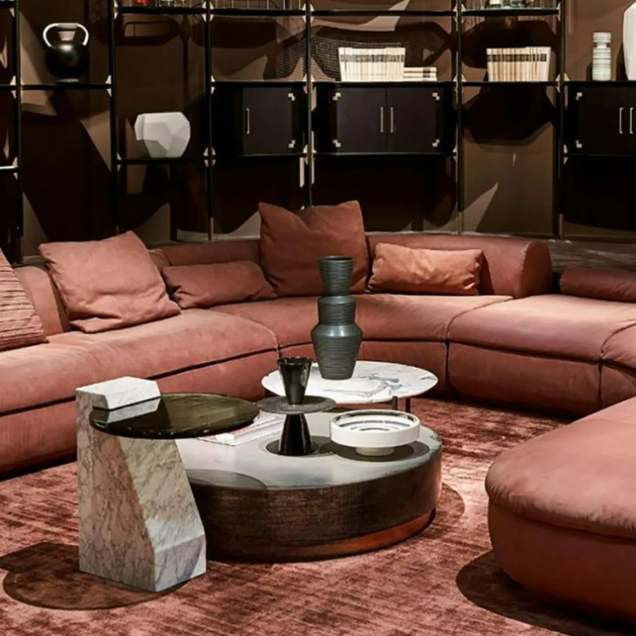 Роскошный журнальный столик Mozuo из мрамора и стекла JS39719-32 Роскошный журнальный столик Mozuo из мрамора и стекла JS39719-32