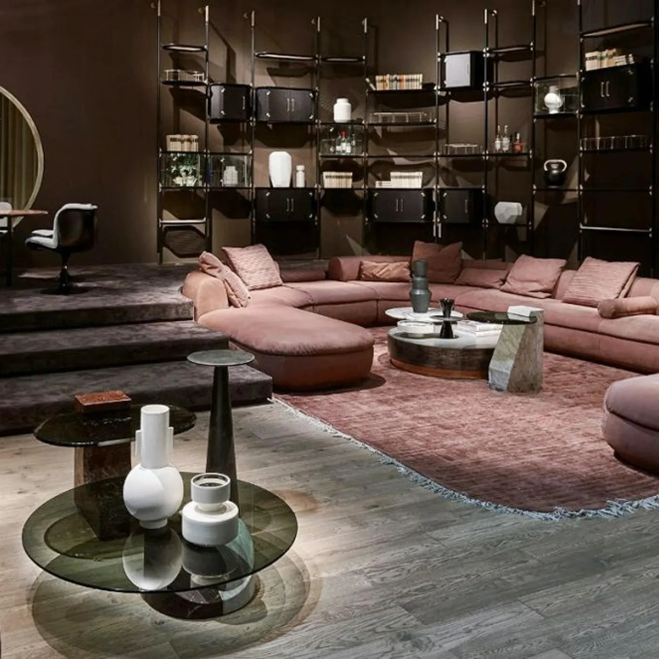 Роскошный журнальный столик Mozuo из мрамора и стекла JS39719-32 Роскошный журнальный столик Mozuo из мрамора и стекла JS39719-32