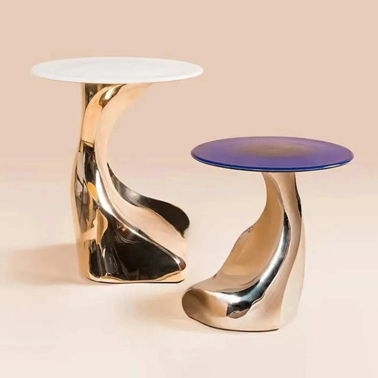 Оригинальный журнальный столик Mozuo из стеклопластика и мрамора JS39726-32