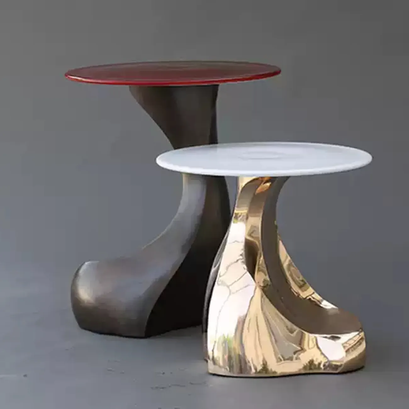 Оригинальный журнальный столик Mozuo из стеклопластика и мрамора JS39726-32