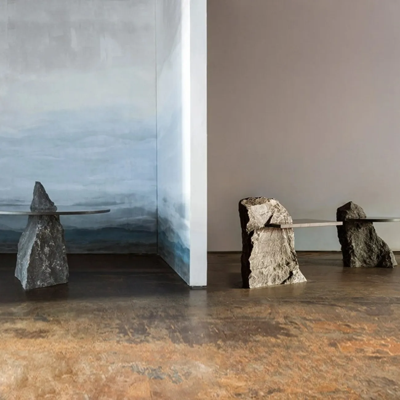 Оригинальный журнальный столик Mozuo из стеклопластика и мрамора JS39727-32 Оригинальный журнальный столик Mozuo из стеклопластика и мрамора JS39727-32