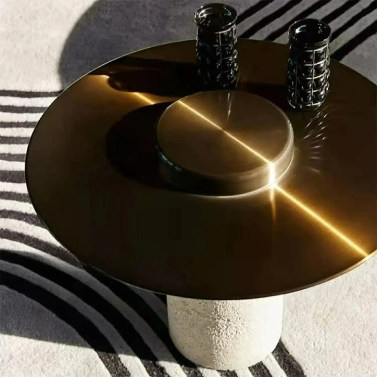 Оригинальный журнальный столик Mozuo из терраццо и металла JS39729-32 Оригинальный журнальный столик Mozuo из терраццо и металла JS39729-32