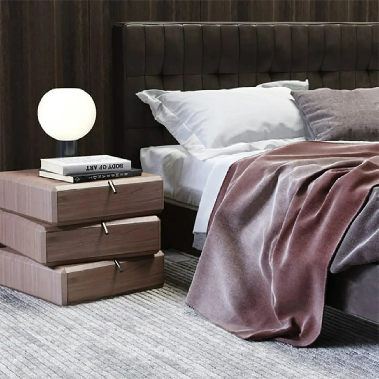 Оригинальная прикроватная тумба Minicum из дерева PT39752-32