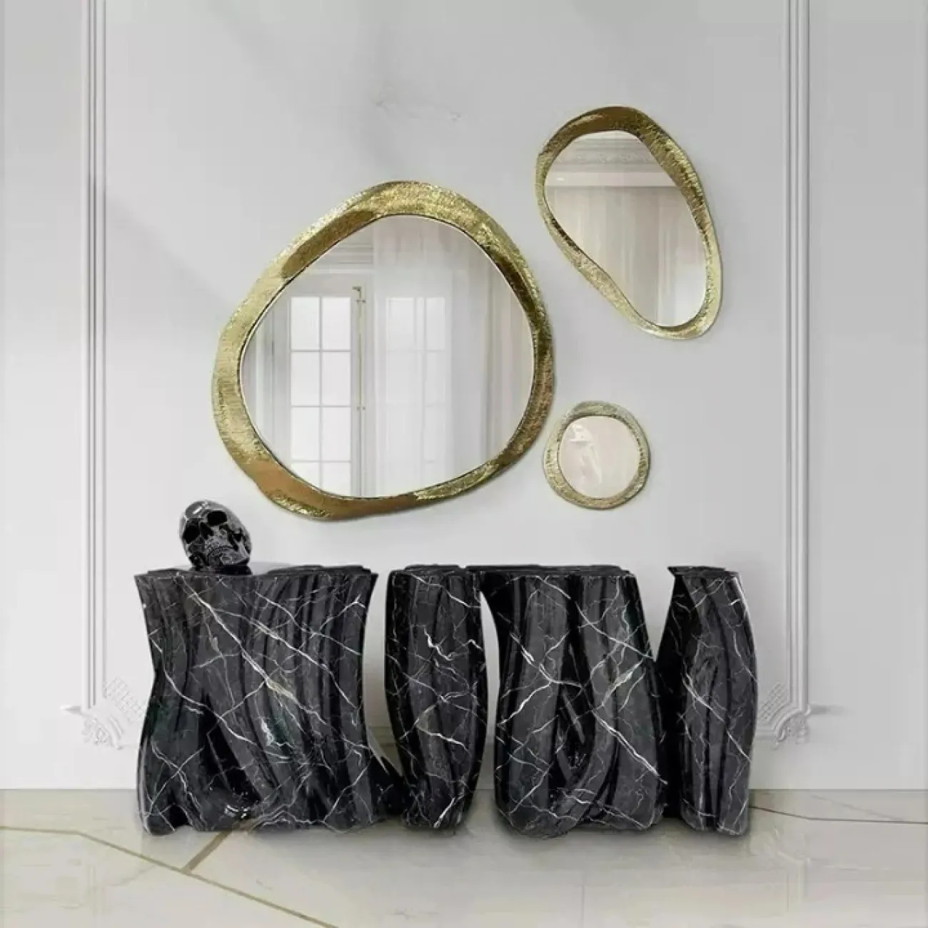 Роскошное зеркало Mozuo из нержавеющей стали ZK39757-32