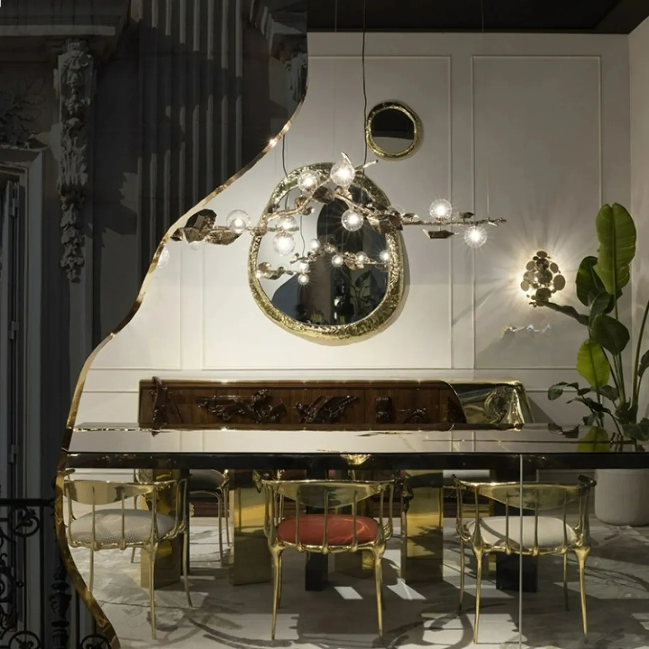 Роскошное зеркало Mozuo из нержавеющей стали ZK39757-32