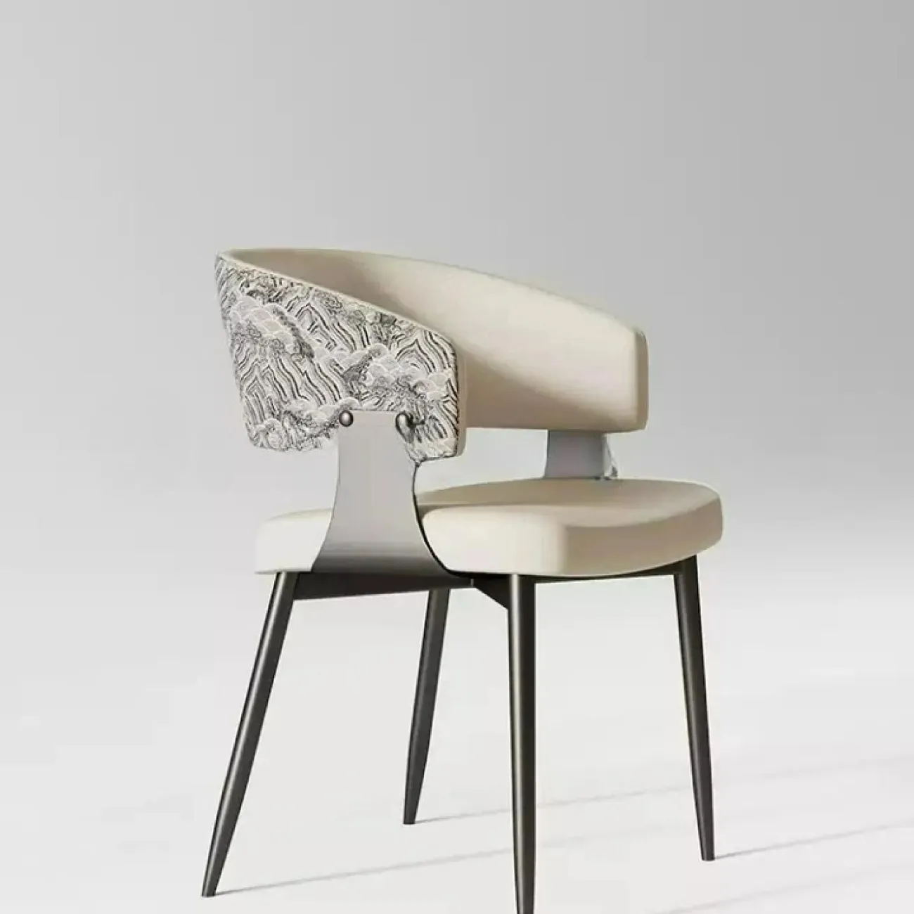 Элегантный обеденный стул Mingdian с обивкой из кожи ST39758-32