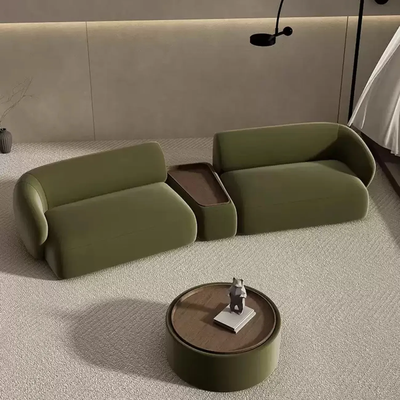 Модульный диван OUFAN от LaLume в комплекте с журнальным столом DV39762-32