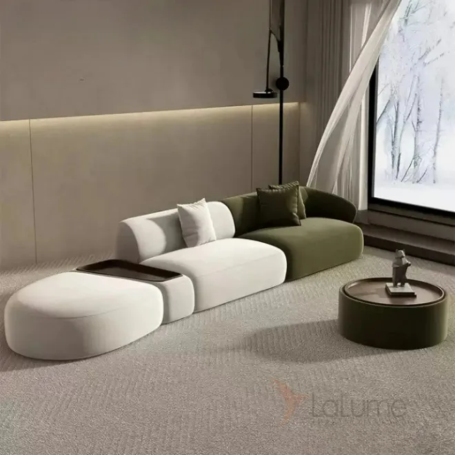 Модульный диван OUFAN от LaLume в комплекте с журнальным столом DV39762-32