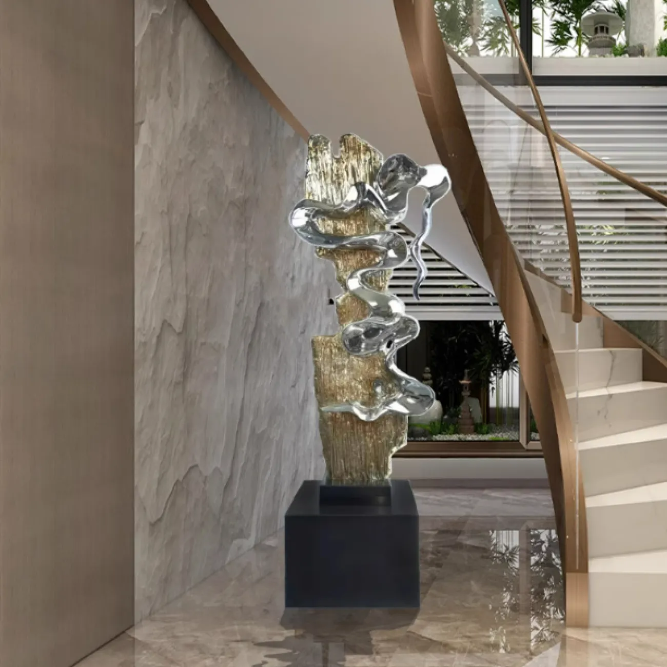 Оригинальная скульптура OTEIZA из смолы и мрамора SK39806-32 Оригинальная скульптура OTEIZA из смолы и мрамора SK39806-32