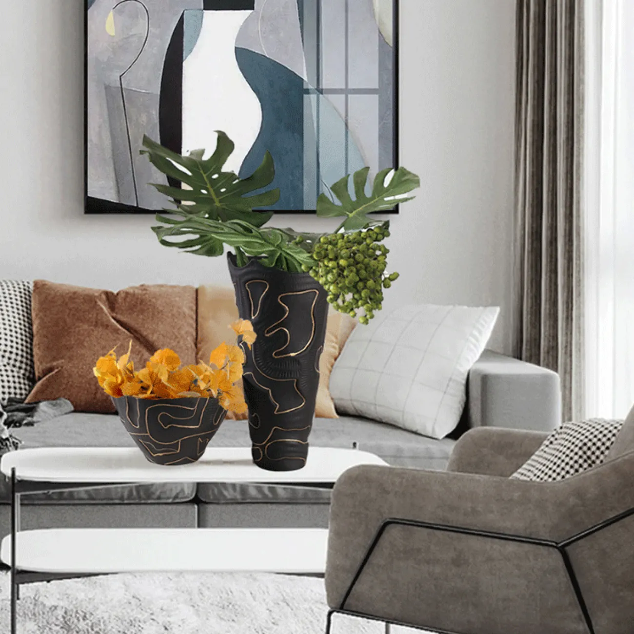 Изящная ваза OTEIZA из керамического фарфора VZ39821-32 Изящная ваза OTEIZA из керамического фарфора VZ39821-32