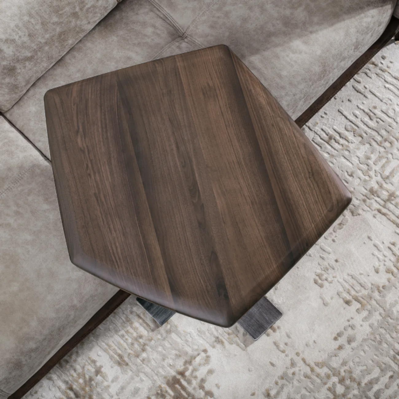 Регулируемый по высоте журнальный столик OTEIZA из чёрного ореха JS39823-32