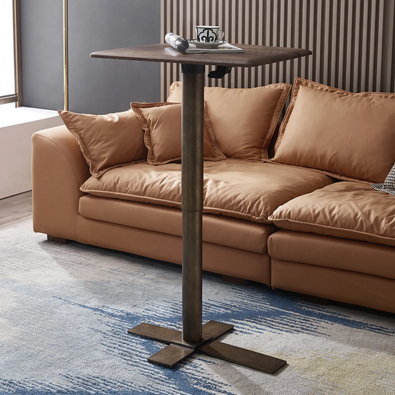 Регулируемый по высоте журнальный столик OTEIZA из чёрного ореха JS39823-32