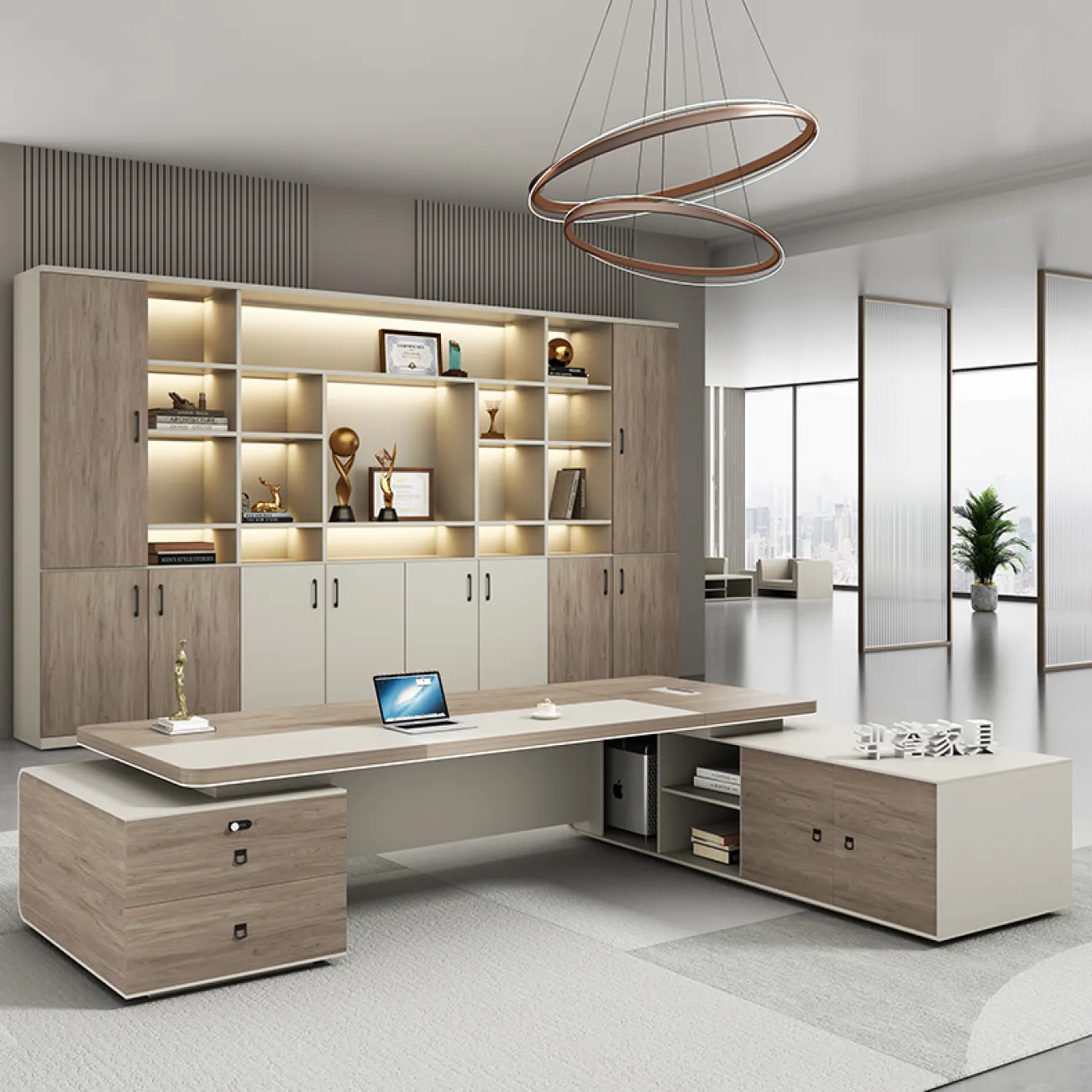 Президентский офисный стол Baishengfeng с led подсветкой OS39830-32 Президентский офисный стол Baishengfeng с led подсветкой OS39830-32