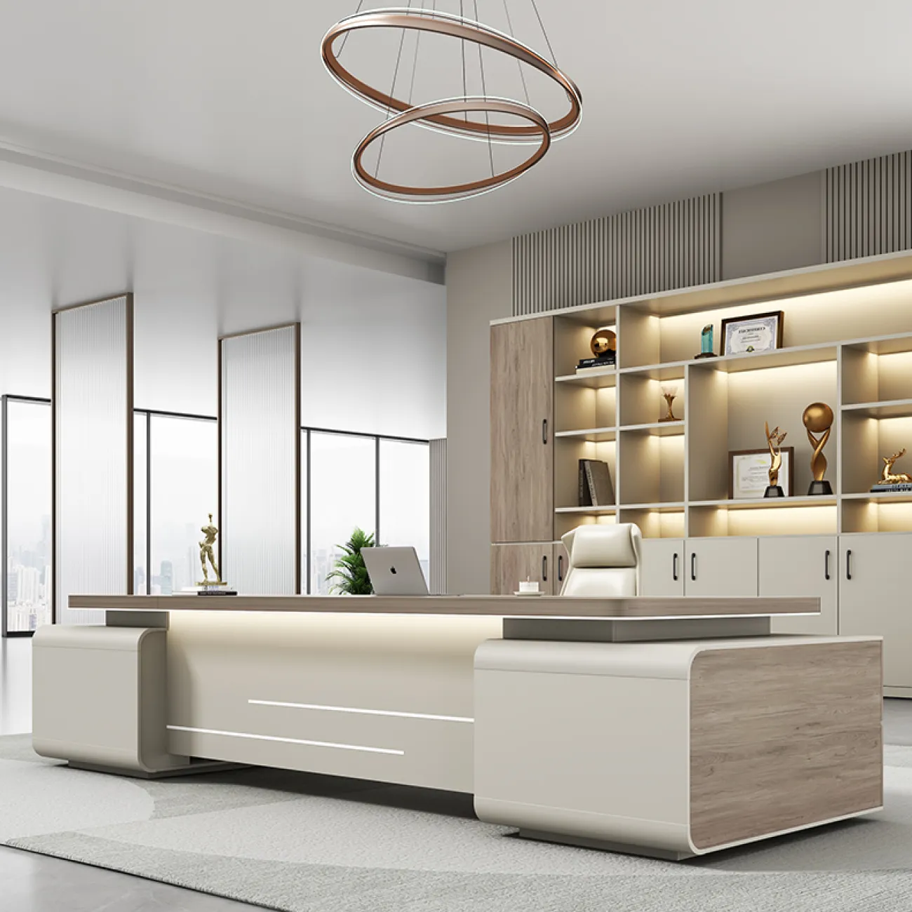 Президентский офисный стол Baishengfeng с led подсветкой OS39830-32 Президентский офисный стол Baishengfeng с led подсветкой OS39830-32