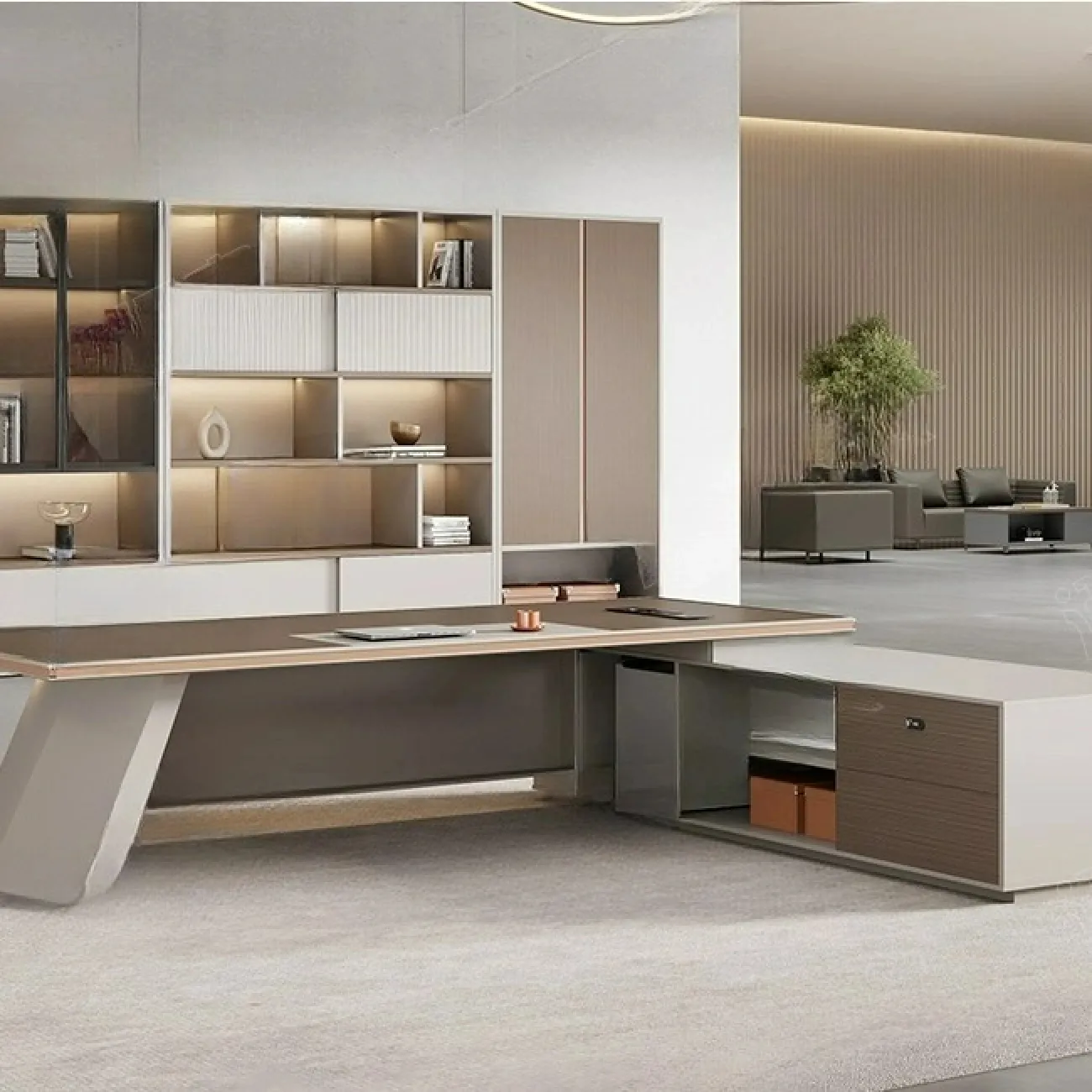 Президентский офисный стол Baishengfeng с led подсветкой OS39831-32