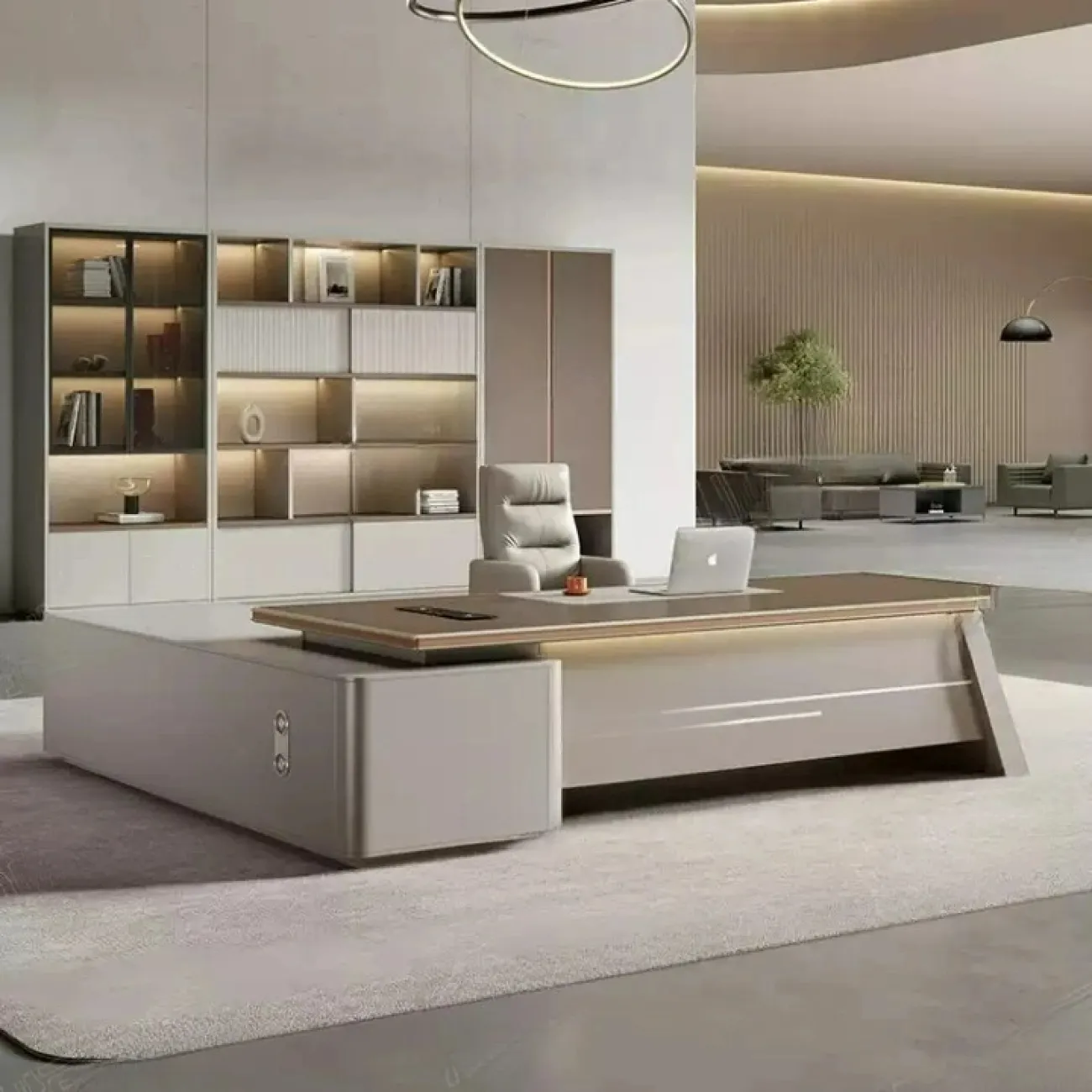 Президентский офисный стол Baishengfeng с led подсветкой OS39831-32