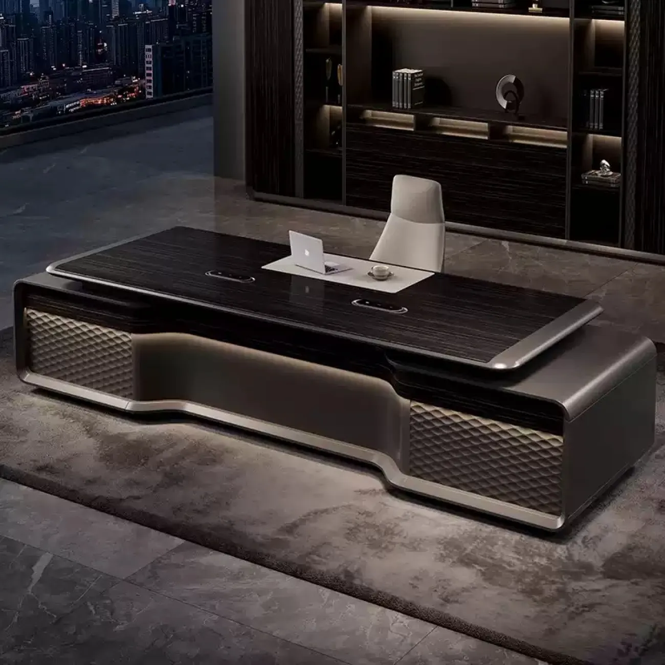 Премиальный стол руководителя Baishengfeng с подсветкой OS39867-32