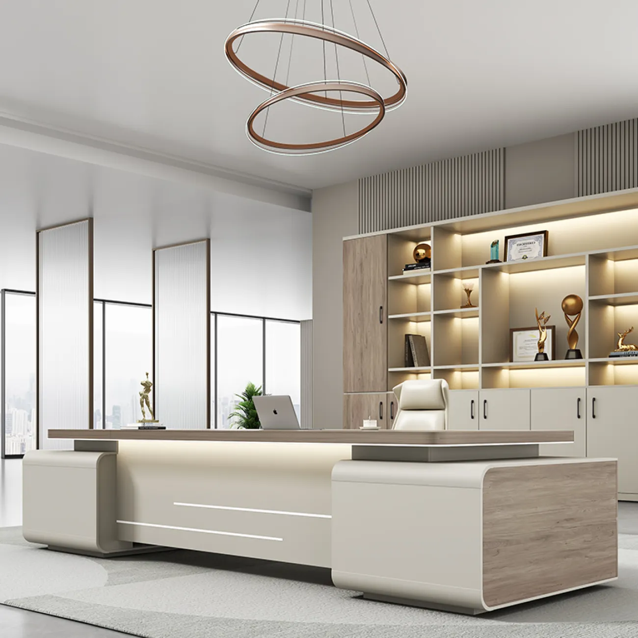 Роскошный стол руководителя 2 м Baishengfeng с подсветкой OS39879-32