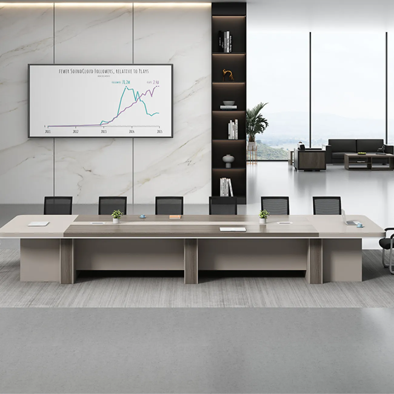 Роскошный стол для переговоров Baishengfeng из сосны OS39898-32