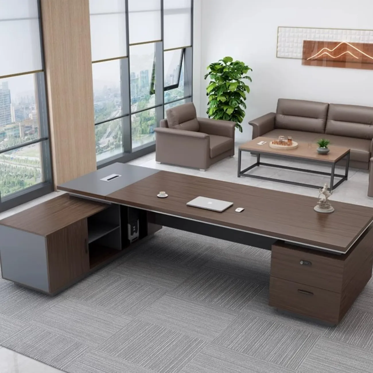 Роскошный стол руководителя Baishengfeng из ДСП OS39899-32 Роскошный стол руководителя Baishengfeng из ДСП OS39899-32