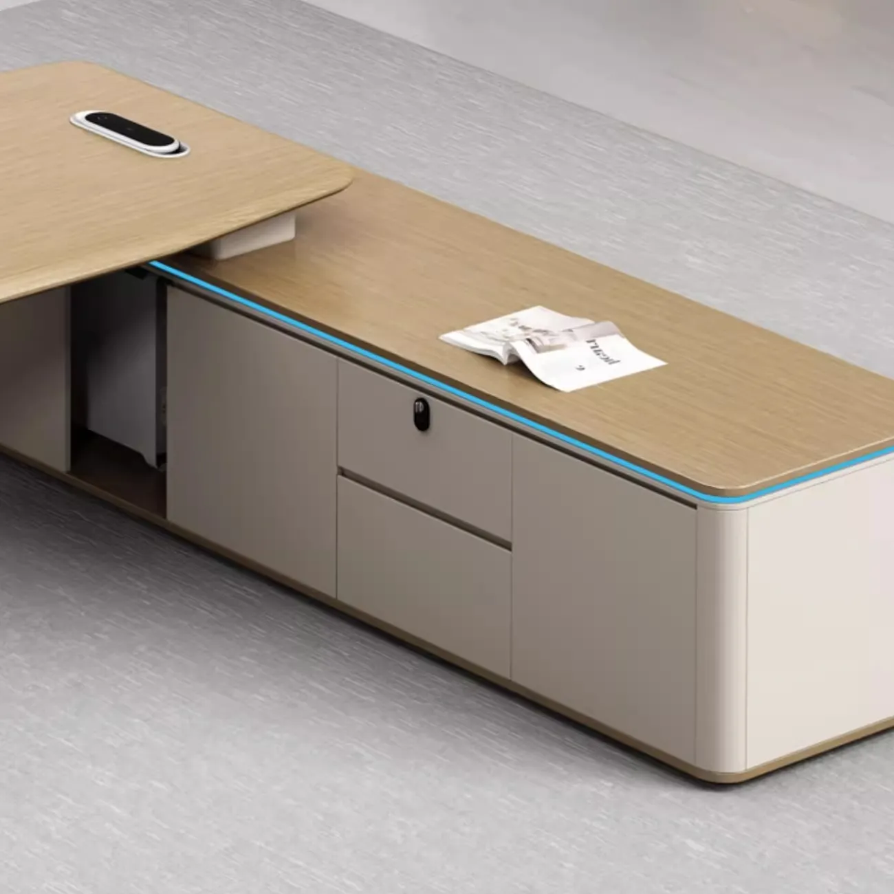 Удобный стол руководителя с октрытыми полками Baishengfeng из меламина OS39916-32 Удобный стол руководителя с октрытыми полками Baishengfeng из меламина OS39916-32