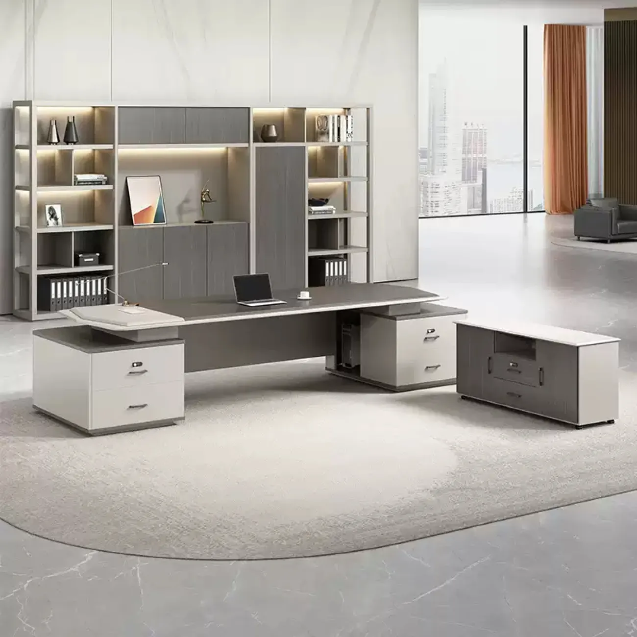 Удобный стол руководителя Baishengfeng из меламина OS39931-32 Удобный стол руководителя Baishengfeng из меламина OS39931-32