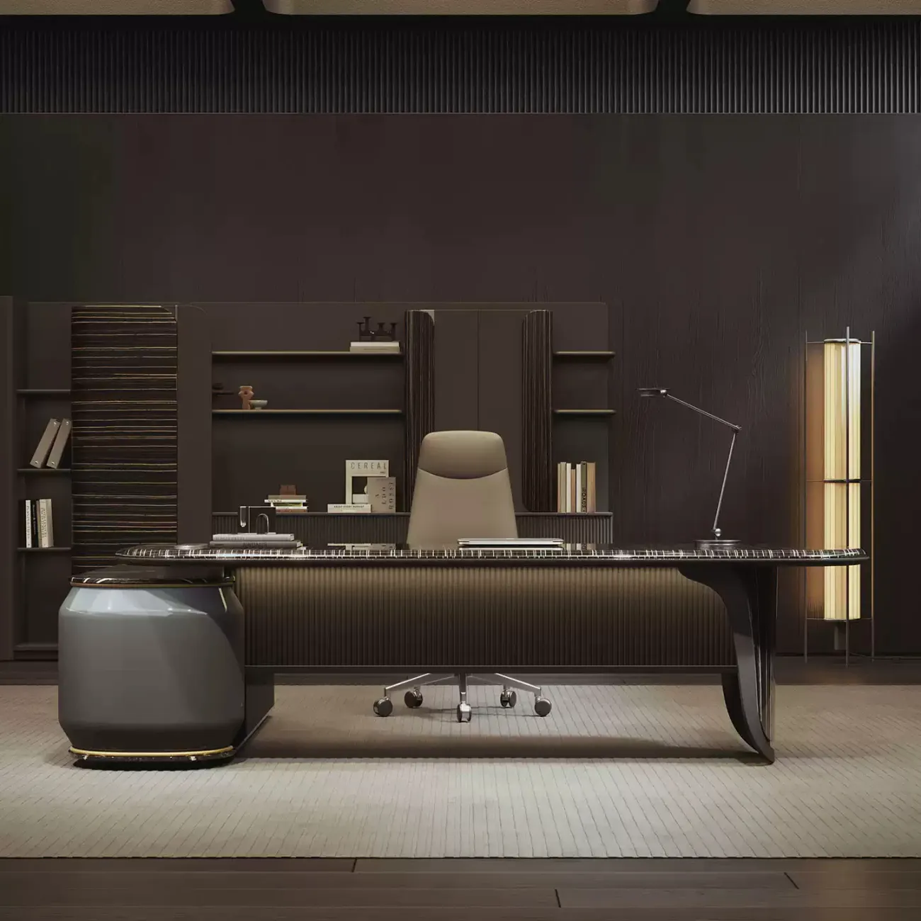 Роскошный стол руководителя Baishengfeng с подсветкой OS39954-32