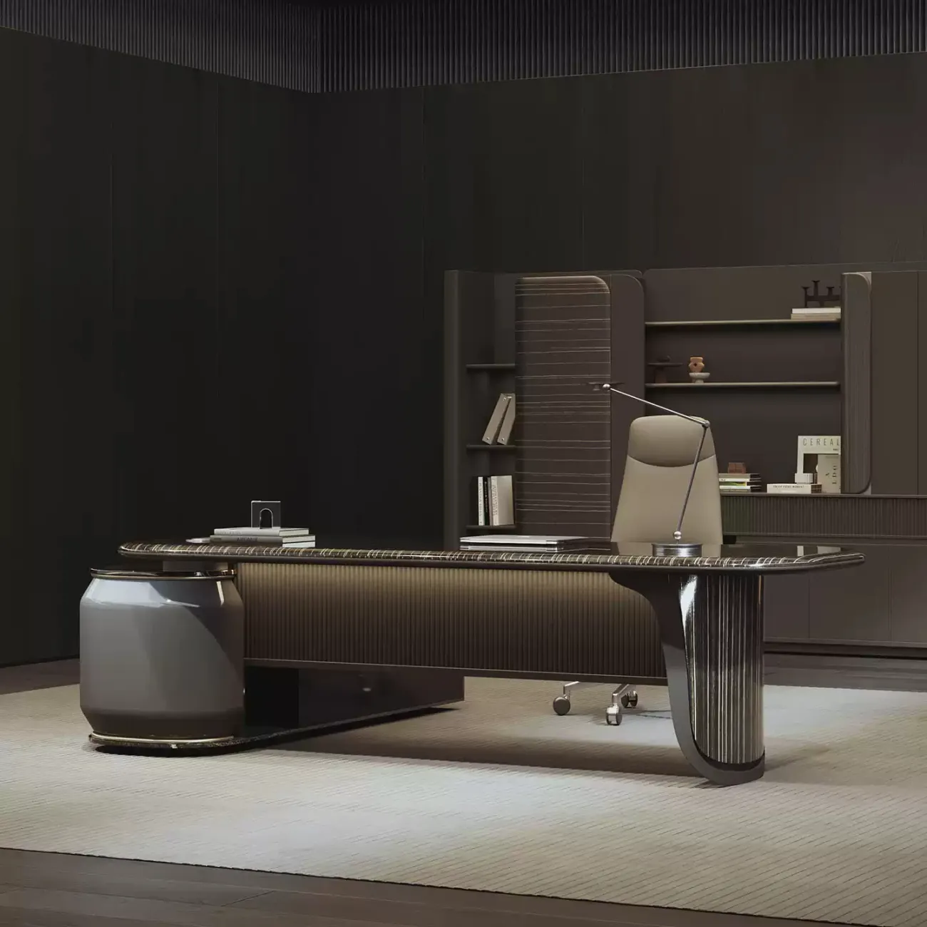 Роскошный стол руководителя Baishengfeng с подсветкой OS39954-32