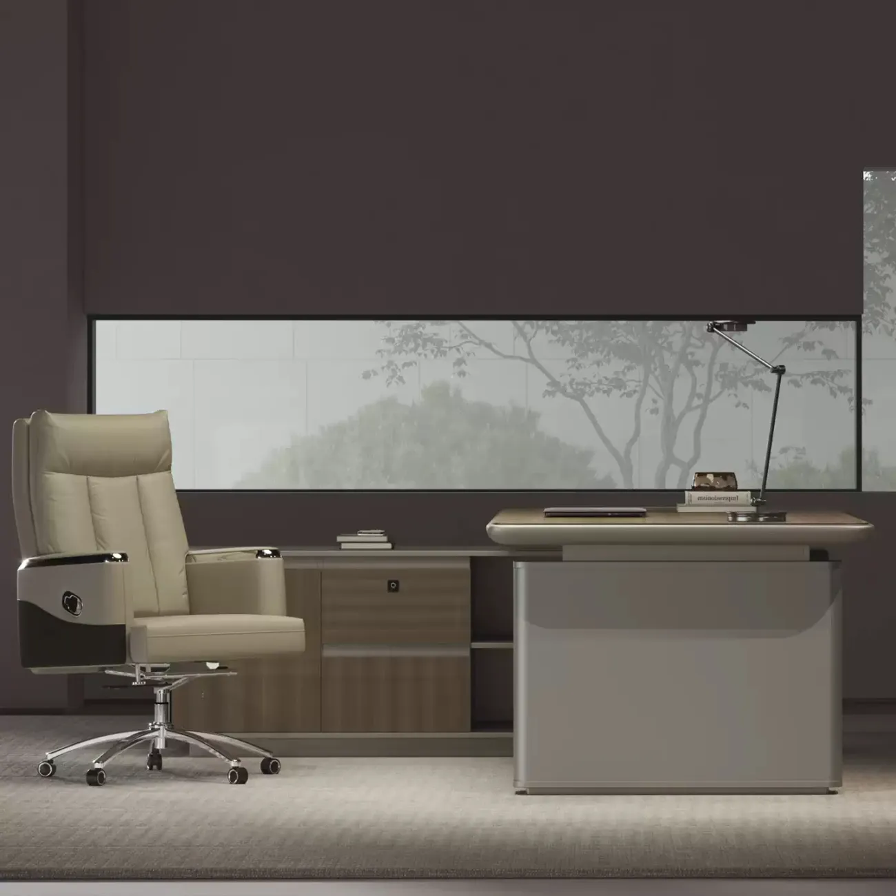 Роскошный стол руководителя Baishengfeng с подсветкой OS39957-32