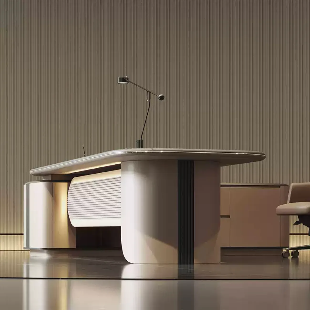 Роскошный стол руководителя Baishengfeng с подсветкой OS39961-32 Роскошный стол руководителя Baishengfeng с подсветкой OS39961-32