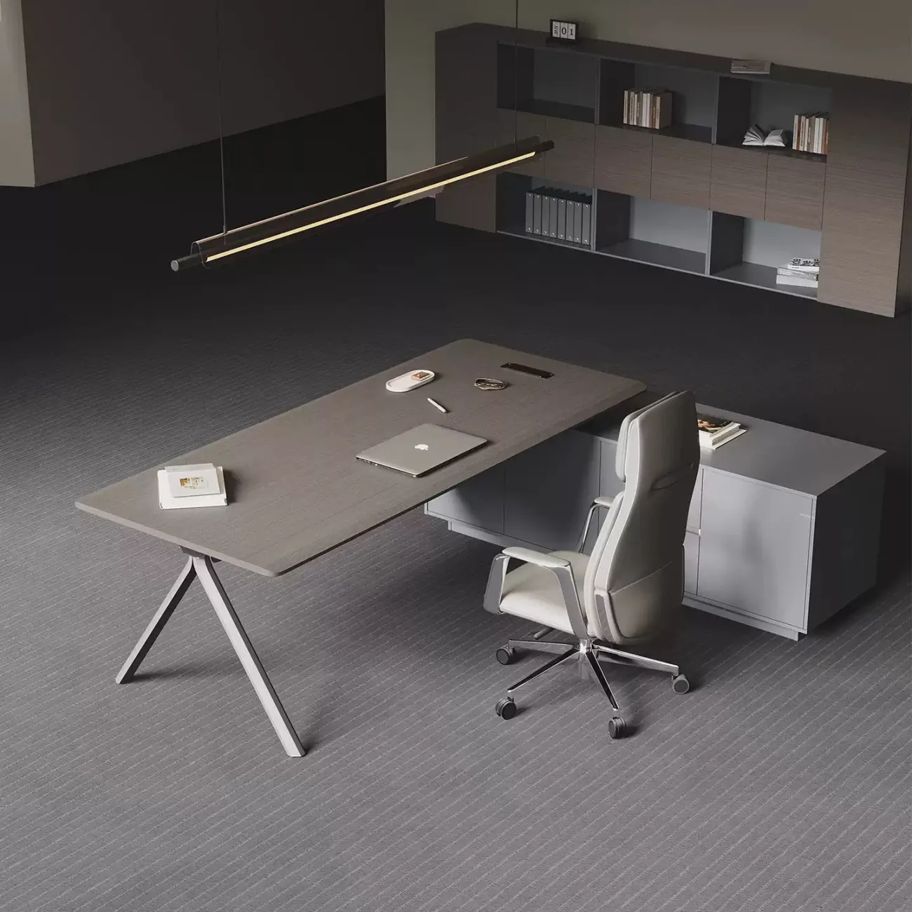 Роскошный стол руководителя Baishengfeng с подсветкой OS39965-32