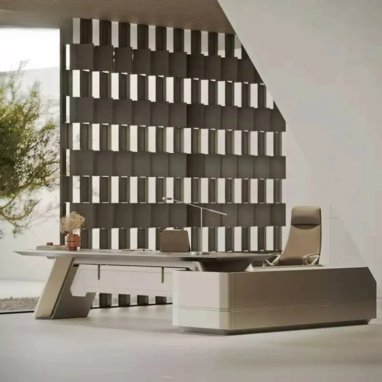 Роскошный стол руководителя Baishengfeng с подсветкой OS39967-32