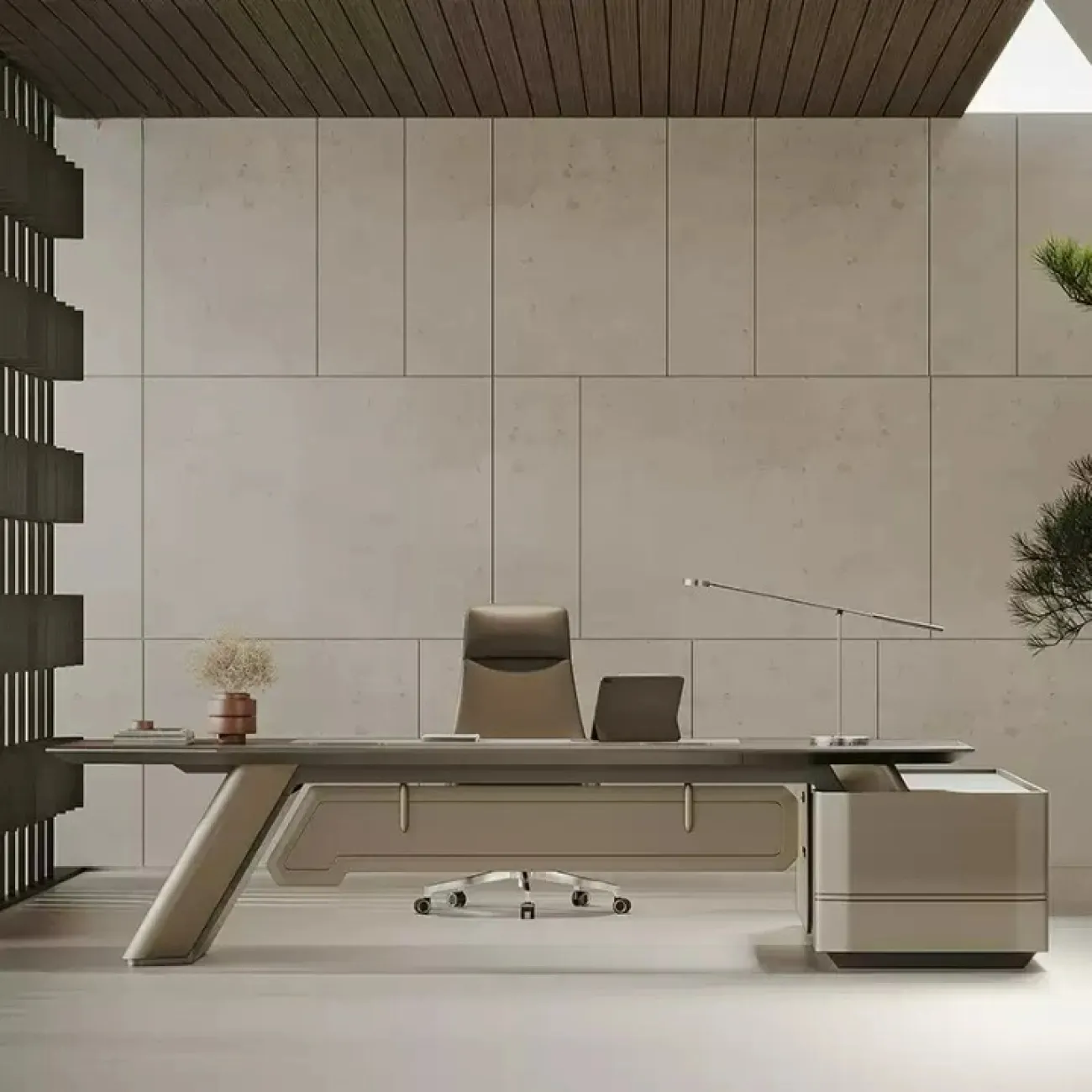 Роскошный стол руководителя Baishengfeng с подсветкой OS39967-32