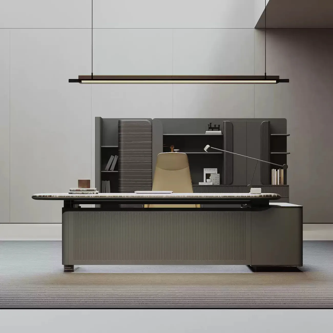 Роскошный стол руководителя Baishengfeng с подсветкой OS39969-32