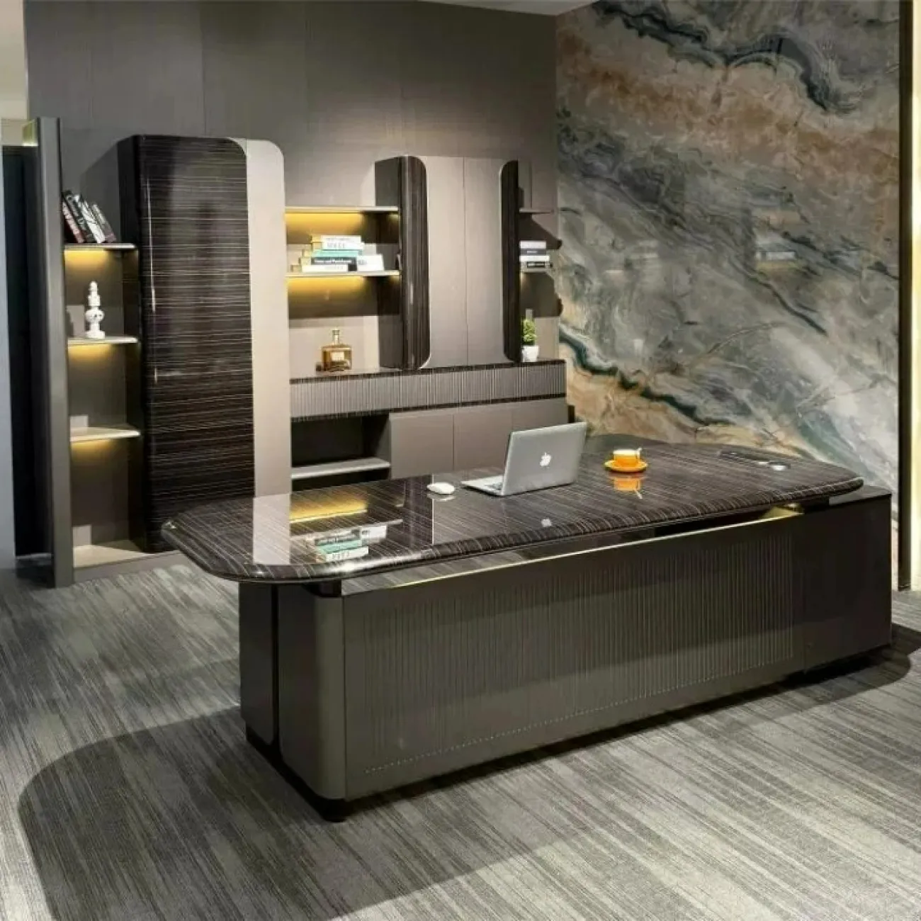 Роскошный стол руководителя Baishengfeng с подсветкой OS39969-32