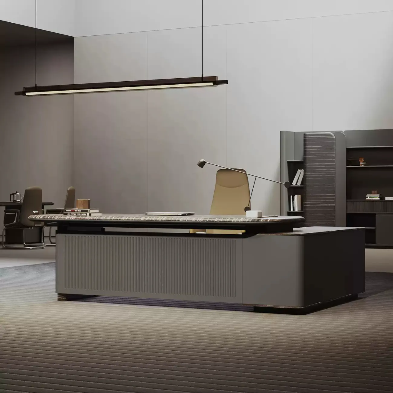 Роскошный стол руководителя Baishengfeng с подсветкой OS39969-32