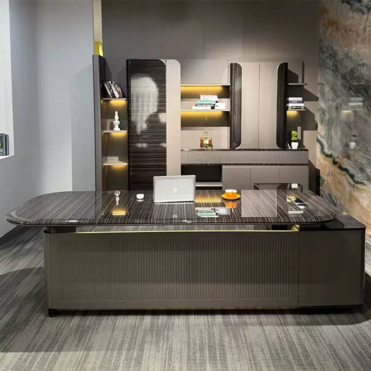 Роскошный стол руководителя Baishengfeng с подсветкой OS39969-32