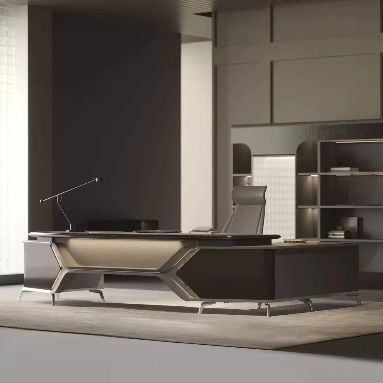 Роскошный стол руководителя Baishengfeng с подсветкой OS39982-32