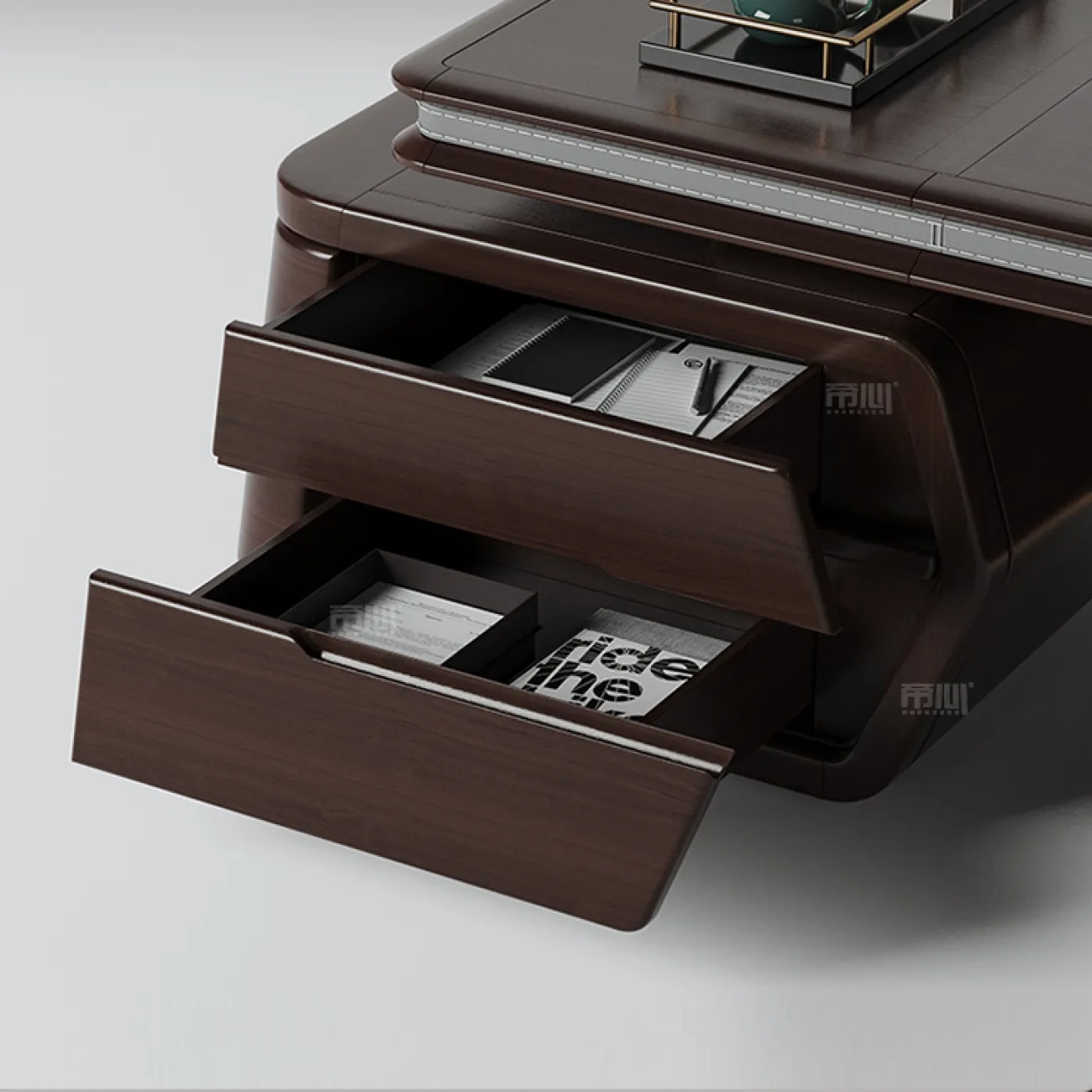 Премиальный стол руководителя Baishengfeng с кожей и подсветкой OS39984-32